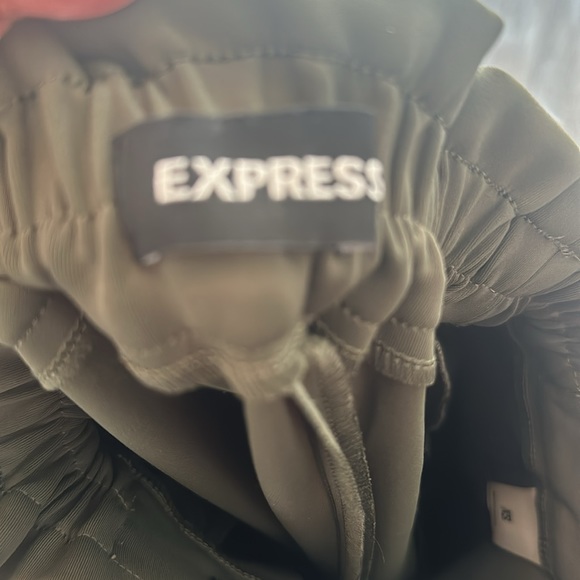 Express Olive Green High Waisted Trousers, Size Extra Small - Picture 4 of 5